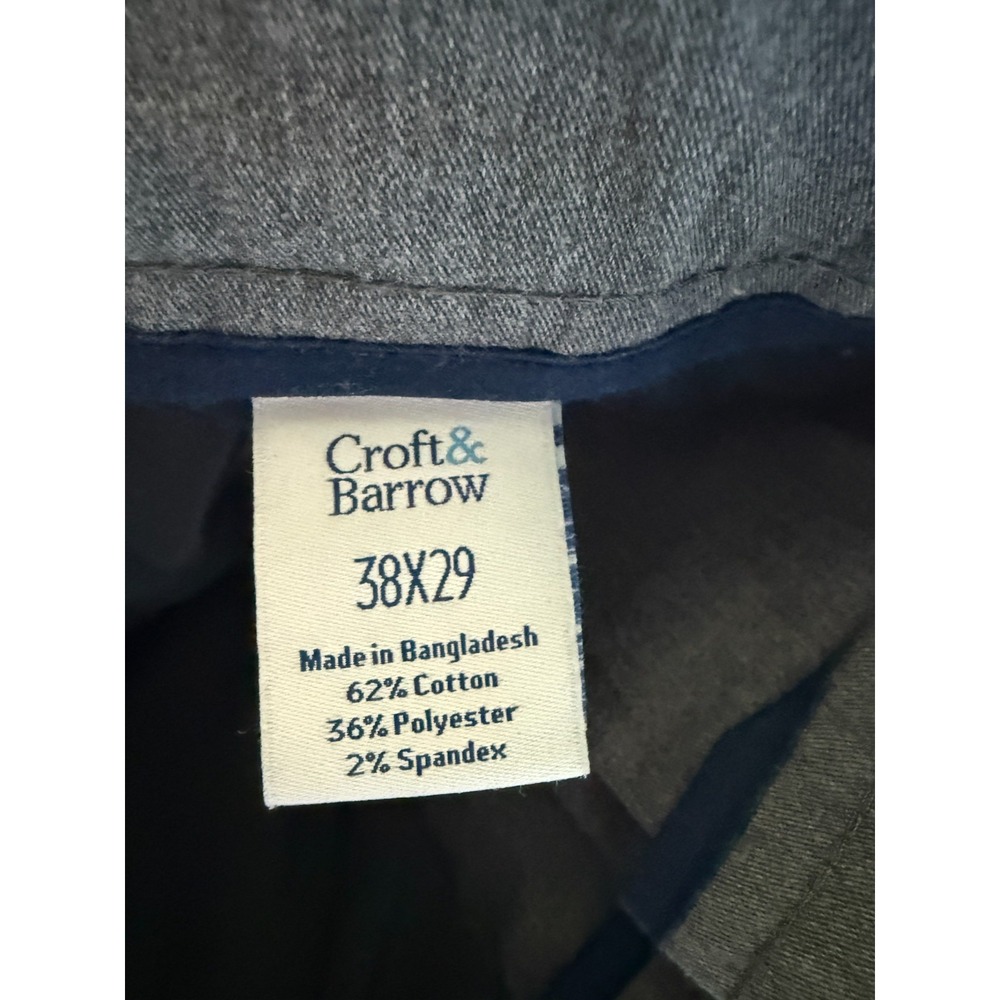 Lot 2 Mens Dress Pants 38x29 Croft Barrow Grey Stretch Saddlebred Black Pleated - Picture 2 of 3